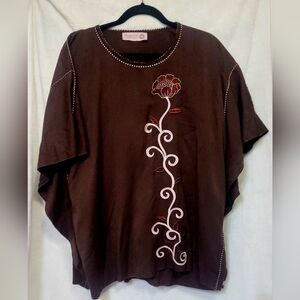 This vintage Diamantine Pure Creat Diamantine Pure Creation Marocaine Floral Top